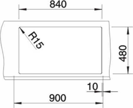 Blanco Metra 9 518886 Drop-In Мивка Ляв от Синтетичен Гранит Ш86xД50см Сива скала