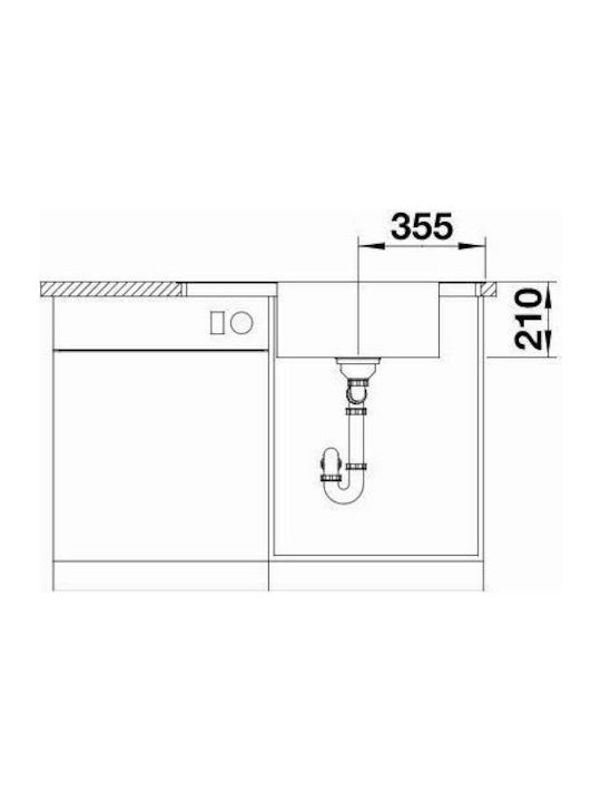 Blanco Andano XL 6 S-IF Compact Left Handed Drop-In Kitchen Sink Left Handed Inox Satin Finish M86xP50cm Silver