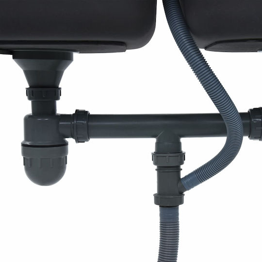 vidaXL Ένθετος Νεροχύτης Inox Σατινέ Μ84xΠ48cm Ασημί