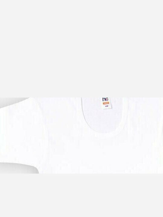 Men's Short Sleeve Undershirt in White Colour