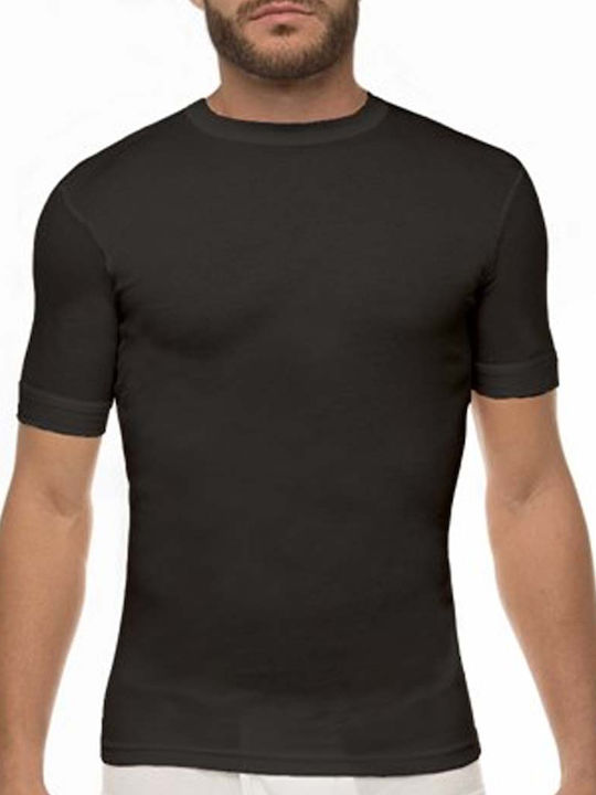 Men's Undershirt Short-sleeved in Black Color