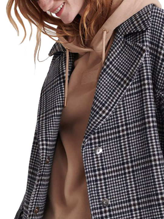Koben Women's Checked Black Coat