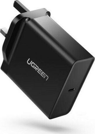Ugreen Ladegerät ohne Kabel GaN mit USB-C Anschluss 65W Stromlieferung / Schnellaufladung 2.0 / Schnellaufladung 3.0 / Schnell-Ladung 4+ / Schnellaufladung 4.0 Schwarzs (CD217)