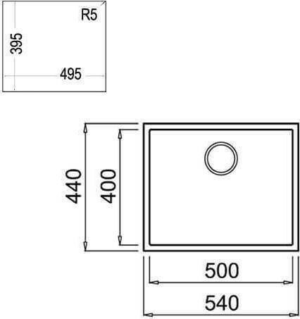 Teka SQUARE 50.40 TG Υποκαθήμενος Νεροχύτης από Συνθετικό Γρανίτη Μ54xΠ44cm Bright Cream