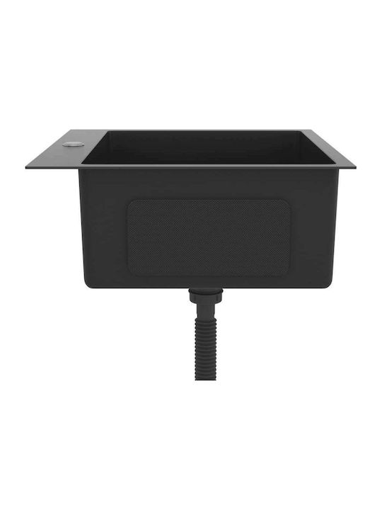 vidaXL Ένθετος Νεροχύτης Inox Σατινέ Μ53xΠ50cm Black