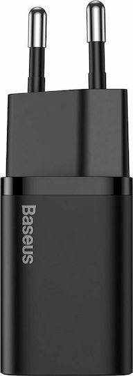 Baseus Charger Without Cable with USB-C Port 20W Power Delivery Blacks (Super Si)