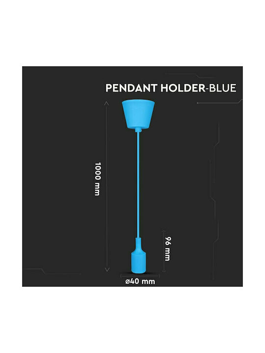 V-TAC VT-7228 Pendant Light Blue with Socket E27
