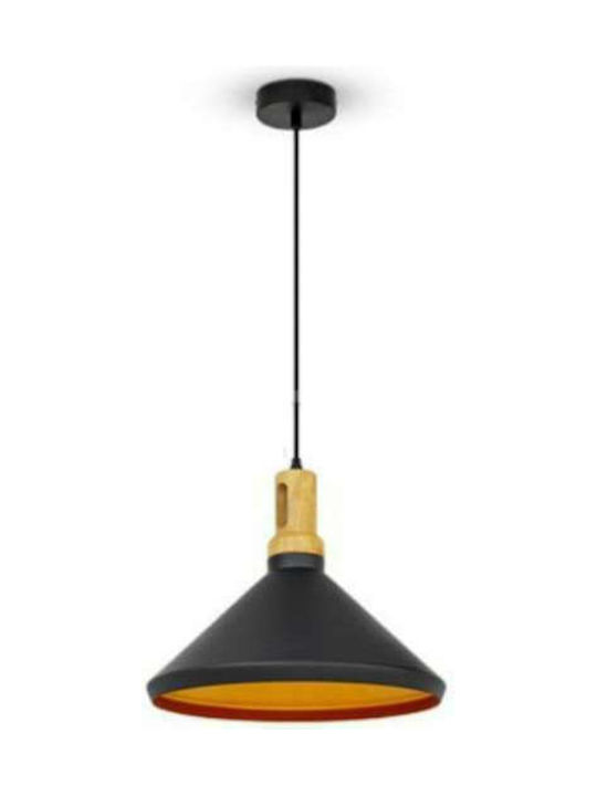 V-TAC Pendant Light Black Bell with Socket E27 35x30x110cm
