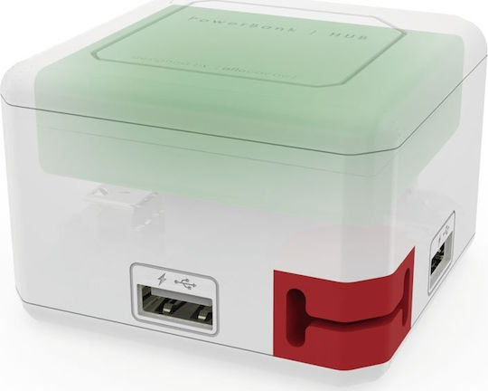 Allocacoc PowerUSB Hub 5000mAh με 4 Θύρες USB-A Λευκό