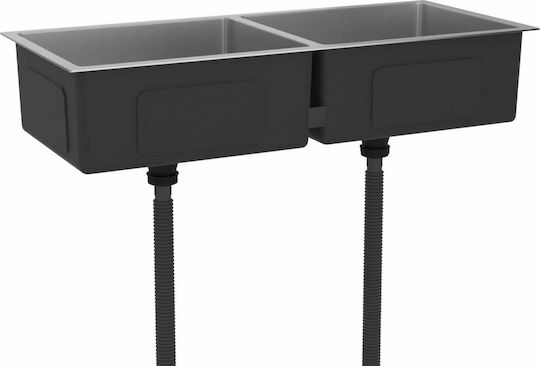 vidaXL Drop-In Spüle Inox Gebürstet B100xT44cm Silber
