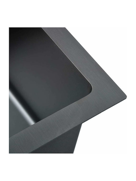 vidaXL Drop-In Sink Inox W44xD34cm Black