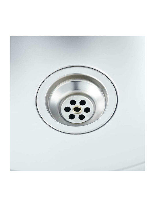vidaXL Ένθετος Νεροχύτης Inox Brushed Μ70xΠ44cm Ασημί