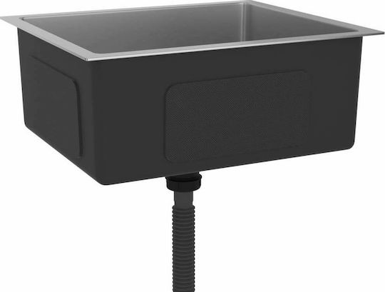 vidaXL Ένθετος Νεροχύτης Inox Σατινέ Μ51xΠ44cm Ασημί