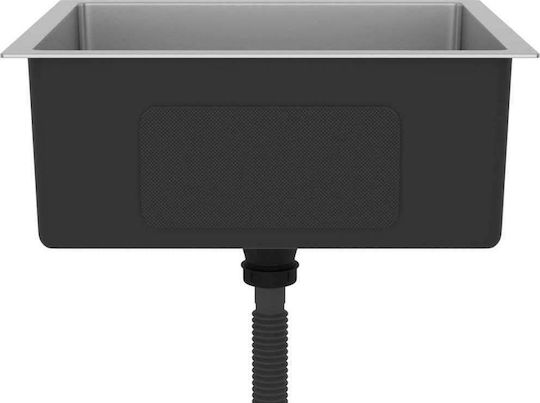 vidaXL Ένθετος Νεροχύτης Inox Σατινέ Μ51xΠ44cm Ασημί