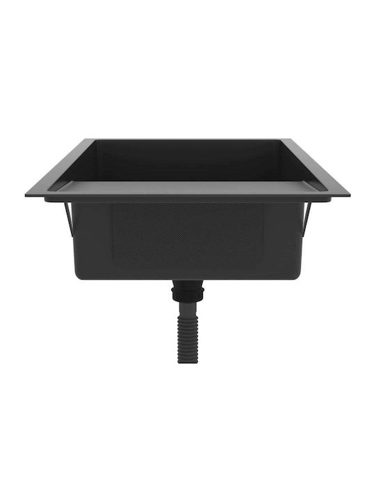vidaXL Drop-In Sink Inox Brushed W75xD44cm Black