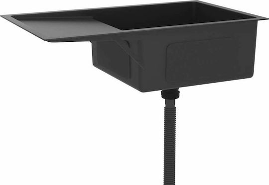 vidaXL Drop-In Küchenspüle aus Flüssigem Granit M75xB44cm Schwarze