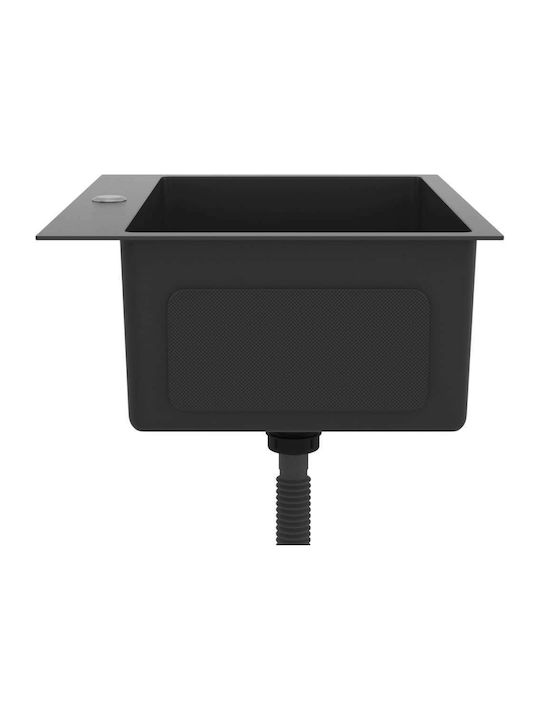 vidaXL Drop-In Sink Inox Satin W59xD44cm Black