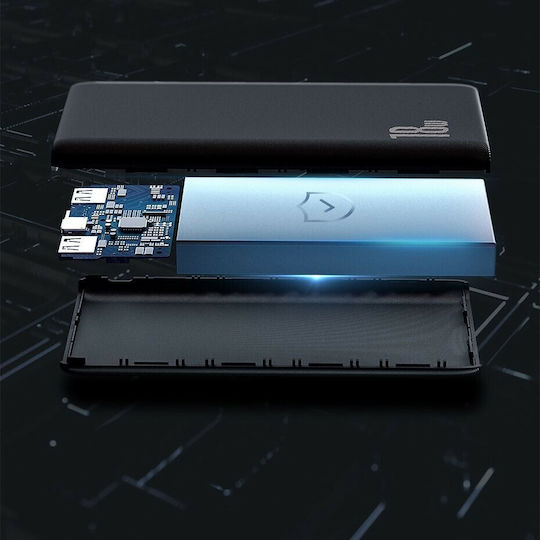 Baseus Bipow Power Bank 10000mAh 18W με 3 Θύρες USB-A και Θύρα USB-C Quick Charge 3.0 Μαύρο