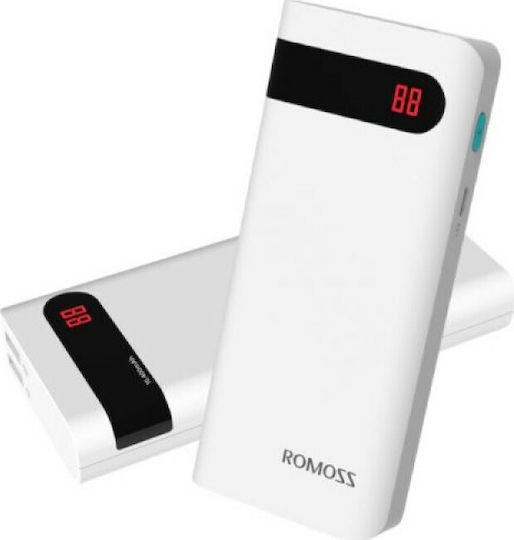 Romoss Sense Power Bank 10400mAh cu 2 Porturi USB-A Alb