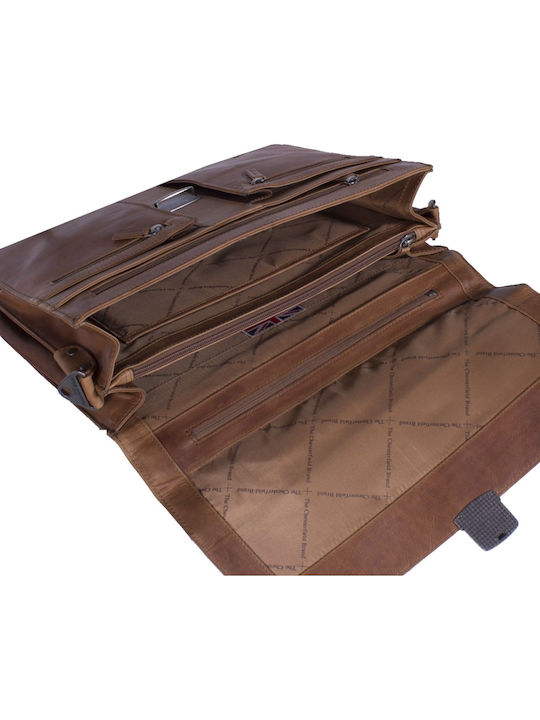 Joe Leather Men's Briefcase Tabac Brown