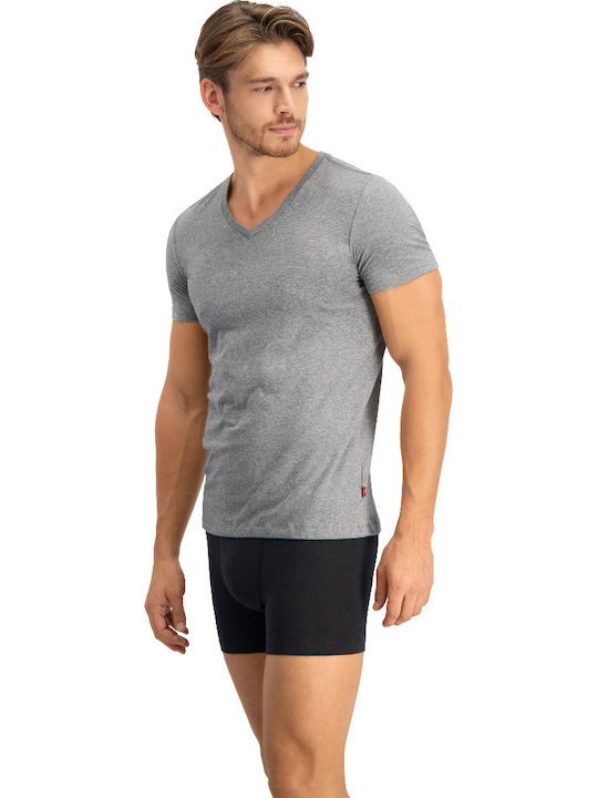Men's Short Sleeve Undershirts Gray 2Pack
