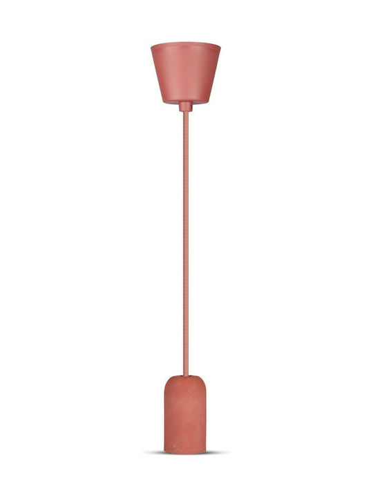 V-TAC Cement Pendant Light Red with Socket E27 5cm