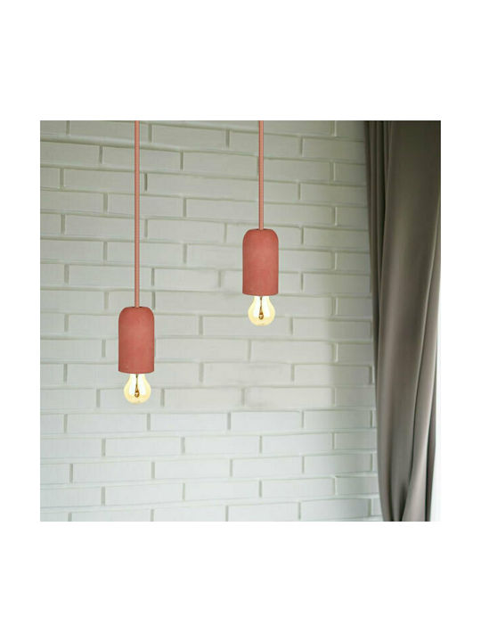 V-TAC Cement Pendant Light Red with Socket E27 5cm