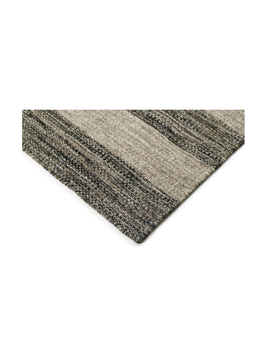 Tapicap Biento Handmade Rug Rectangular Wool Anthracite Stripes