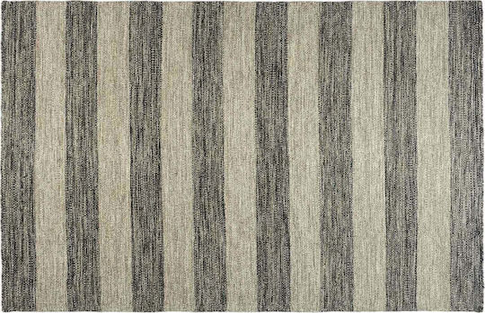 Tapicap Biento Handmade Rug Rectangular Wool Anthracite Stripes