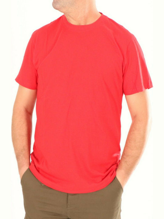 Keya Ανδρικό Διαφημιστικό T-shirt Κοντομάνικο σε Κόκκινο Χρώμα