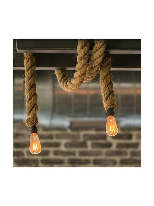 V-TAC VT-7118 Pendant Light Brown with Rope for Socket E27 45cm