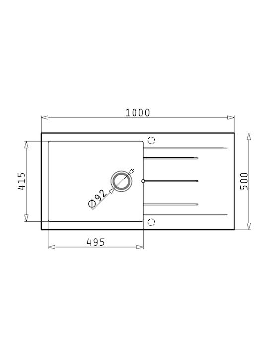 Pyramis Alazia Plus 1B 1D 079814011 Drop-In Chiuvetă din Granit Sintetic L100xW50cm Bej