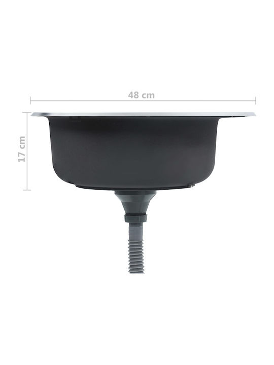 vidaXL Ένθετος Νεροχύτης Inox Brushed Μ48xΠ48cm Ασημί