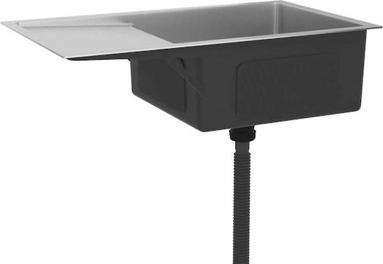 vidaXL Ένθετος Νεροχύτης Inox Brushed Μ75xΠ44cm Ασημί