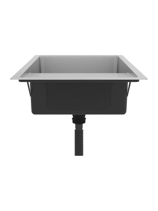 vidaXL Ένθετος Νεροχύτης Inox Brushed Μ75xΠ44cm Ασημί