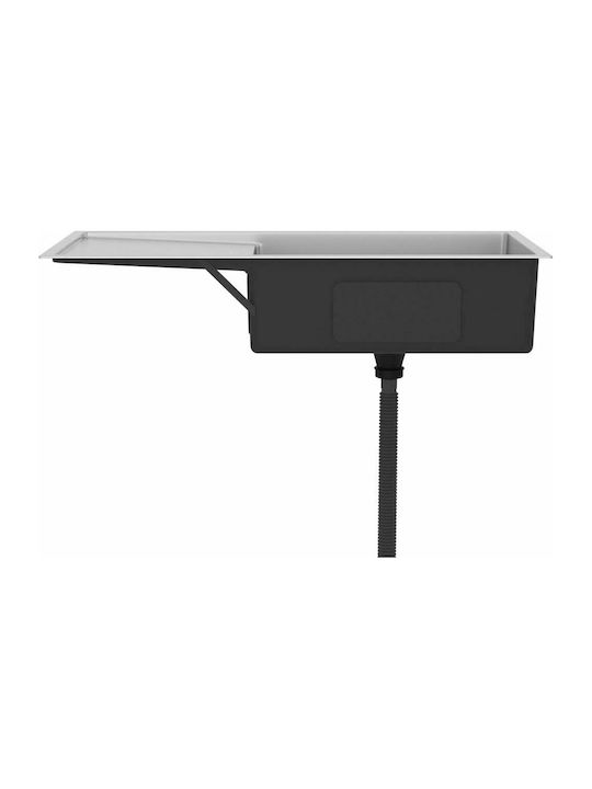 vidaXL Drop-In Sink Inox Brushed W100xD44cm Silver