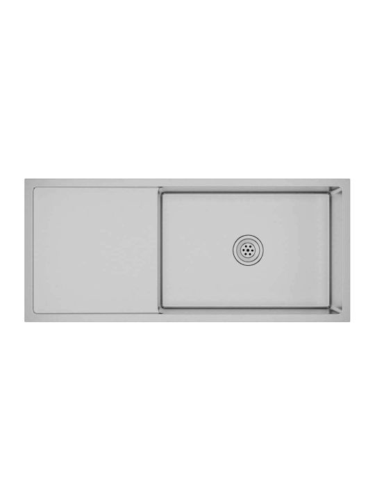 vidaXL Drop-In Sink Inox Brushed W100xD44cm Silver