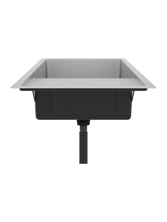 vidaXL Drop-In Sink Inox Brushed W100xD44cm Silver