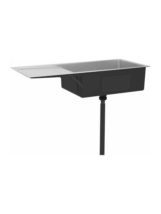 vidaXL Drop-In Sink Inox Brushed W100xD44cm Silver