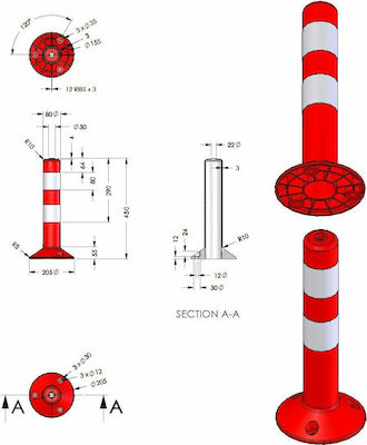 Doorado Plastic Traffic Columns Orange H45cm PARK-DH-FP-1-45