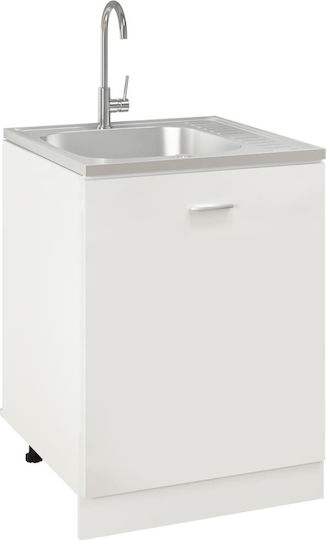 vidaXL Ένθετος Νεροχύτης Inox Μ60xΠ60cm Ασημί