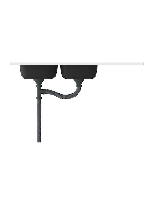 vidaXL Ένθετος Νεροχύτης Inox Μ120xΠ60cm Ασημί