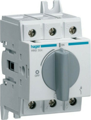 Hager 3-Poles Changeover Panel Push Button Changeover Switch 20A Φορτίου