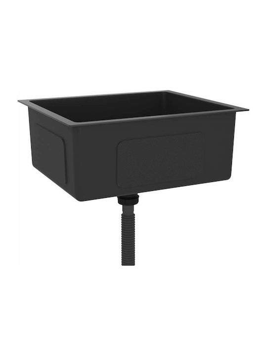 vidaXL Drop-In Sink Inox Brushed W51xD44cm Black