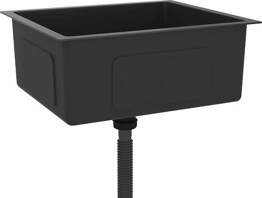 vidaXL Ένθετος Νεροχύτης Inox Brushed Μ51xΠ44cm Μαύρος