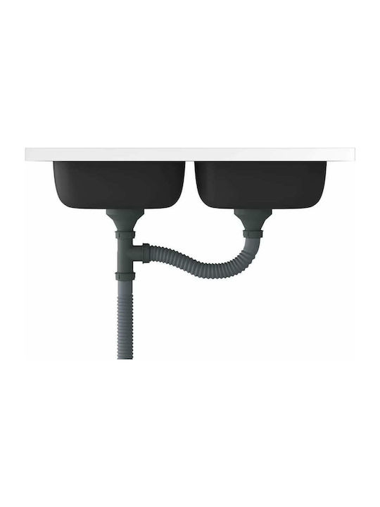 vidaXL Ένθετος Νεροχύτης Inox Μ80xΠ60cm Ασημί