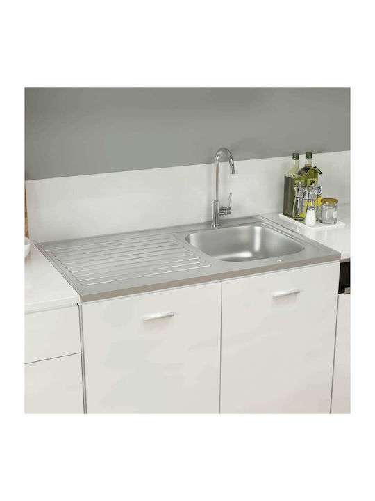 vidaXL Ένθετος Νεροχύτης Inox Μ100xΠ60cm Ασημί