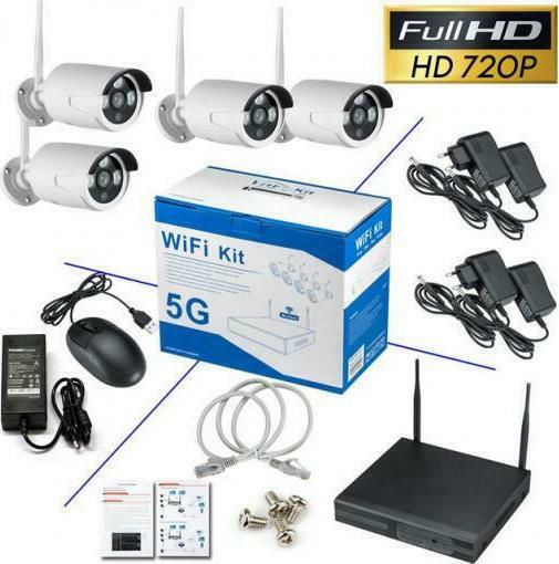 Surveillance System NVR Kit 5G 4 Cameras Wireless Cameras IP 720P with Recorder NVR