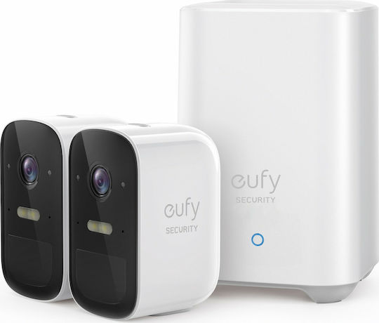 Eufy Surveillance System EufyCam 2C Kit 2 Cameras Wireless Cameras IP 1080p with Control Hub