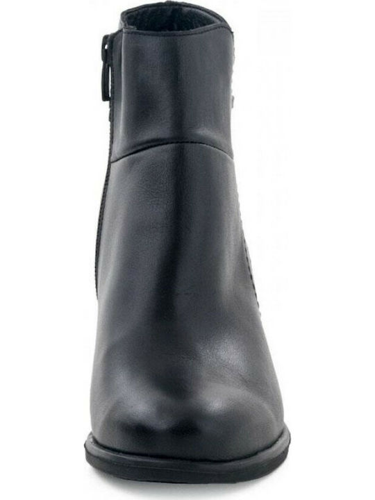 Leder Damen Knöchelstiefel Schwarz